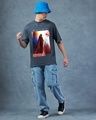 Shop Men's Grey Poster Graphic Printed Oversized T-shirt