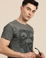 Shop Men's Grey Graphic Printed Slim Fit T-shirt-Full