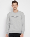 Shop Men's Grey Printed Fleece Blend Sweatshirt-Front
