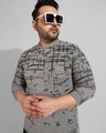 Shop Men's Grey Printed Plus Size T-shirt-Full