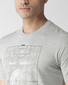 Shop Men's Grey Printed Slim Fit T-shirt