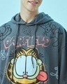 Shop Men's Grey Graffiti Garfield Graphic Printed Super Loose Hoodies