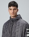 Shop Men's Grey Bad Influence Typography Super Loose Fit Windcheater Jacket