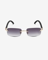 Shop Men's Grey Rectangle Polarised Lens Gradient Sunglasses-Full