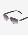 Shop Men's Grey Rectangle Polarised Lens Gradient Sunglasses