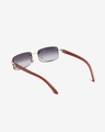 Shop Men's Grey Rectangle Polarised Lens Gradient Sunglasses-Design