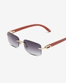 Shop Men's Grey Rectangle Polarised Lens Gradient Sunglasses