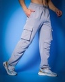 Shop Men's Grey Relaxed Fit Cargo Parachute Pants-Design
