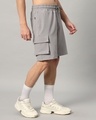 Shop Men's Grey Relaxed Fit Cargo Shorts-Design