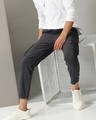 Shop Men's Grey Relaxed Fit Cargo Trousers