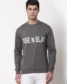 Shop Men's Grey Rise N Slay Typography Sweatshirt-Front