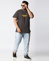 Shop Men's Grey Rise of Guru Graphic Printed Plus Size Oversized T-shirt-Full
