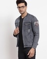 Shop Men's Grey Self Design Jacket