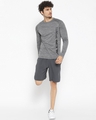 Shop Men's Grey Self Design Slim Fit T-shirt