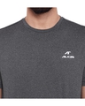 Shop Men's Grey Self Design Slim Fit T-shirt-Full