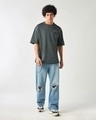 Shop Men's Grey Serenity Graphic Printed Oversized T-shirt