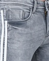 Shop Men's Grey Side Striped Slim Fit Jeans