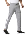 Shop Men's Grey Side Striped Slim Fit Track Pants-Full