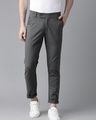 Shop Men's Grey Slim Fit Chinos-Front