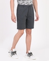 Shop Men's Grey Slim Fit Cotton Shorts-Full