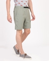 Shop Men's Grey Slim Fit Cotton Shorts-Full