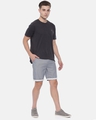 Shop Men's Grey Slim Fit Cotton Shorts