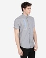 Shop Men's Grey Slim Fit Half Sleeve Shirt