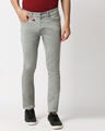 Shop Men's Grey Slim Fit Jeans-Front