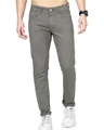 Shop Men's Grey Slim Fit Jeans-Front