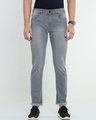 Shop Men's Grey Slim Fit Jeans-Front