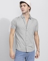Shop Men's Grey Slim Fit Shirt-Front