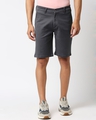 Shop Men's Grey Slim Fit Shorts-Front