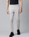 Shop Men's Grey Slim Fit Solid Track Pants-Front