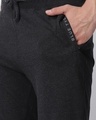 Shop Men's Grey Slim Fit Trackpant-Full