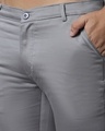 Shop Men's Grey Slim Fit Trousers-Full