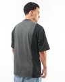 Shop Men's Grey Snoopy Cut & Sew Oversized Acid Wash T-shirt-Full