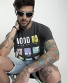 Shop Men's Grey Snoopy Mood Graphic Printed T-shirt-Front