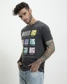 Shop Men's Grey Snoopy Mood Graphic Printed T-shirt-Design