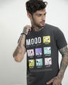 Shop Men's Grey Snoopy Mood Graphic Printed T-shirt