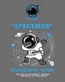Shop Men's Grey Space Man Graphic Printed Oversized T-shirt