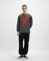 Shop Men's Grey Spider Graphic Printed Oversized T-shirt