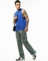 Shop Men's Grey Straight Fit Cargo Pants-Full