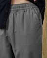 Shop Men's Grey Straight Fit Cotton Linen Pants