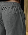 Shop Men's Grey Straight Fit Cotton Linen Pants