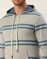 Shop Men's Grey Striped Hoodie