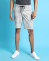 Shop Men's Grey Striped Slim Fit Shorts-Front