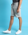 Shop Men's Grey Striped Slim Fit Shorts-Full