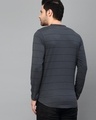 Shop Men's Grey Striped Slim Fit T-shirt-Full