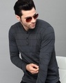 Shop Men's Grey Striped Slim Fit T-shirt