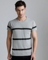Shop Men's Grey Striped Slim Fit T-shirt